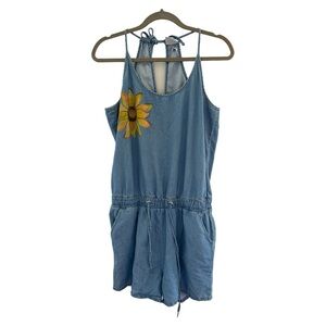 Vero Moda Denim Tie Waist Sun print Romper Size M